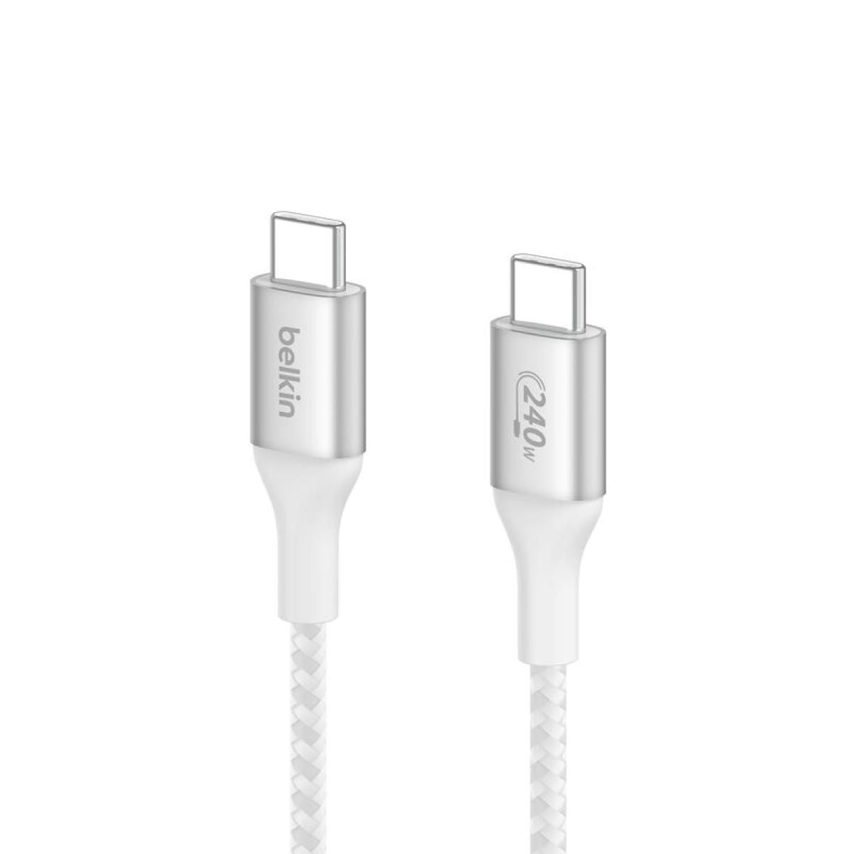 Belkin สายชาร์จ BoostCharge USB-C to C PD 3.1 Cable 240W  ยาว 1M สีขาว สายไนลอนถักสองชั้น
