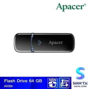 FLASH DRIVE 64 GB (แฟลชไดร์ฟ) APACER AH355 (BLACK)