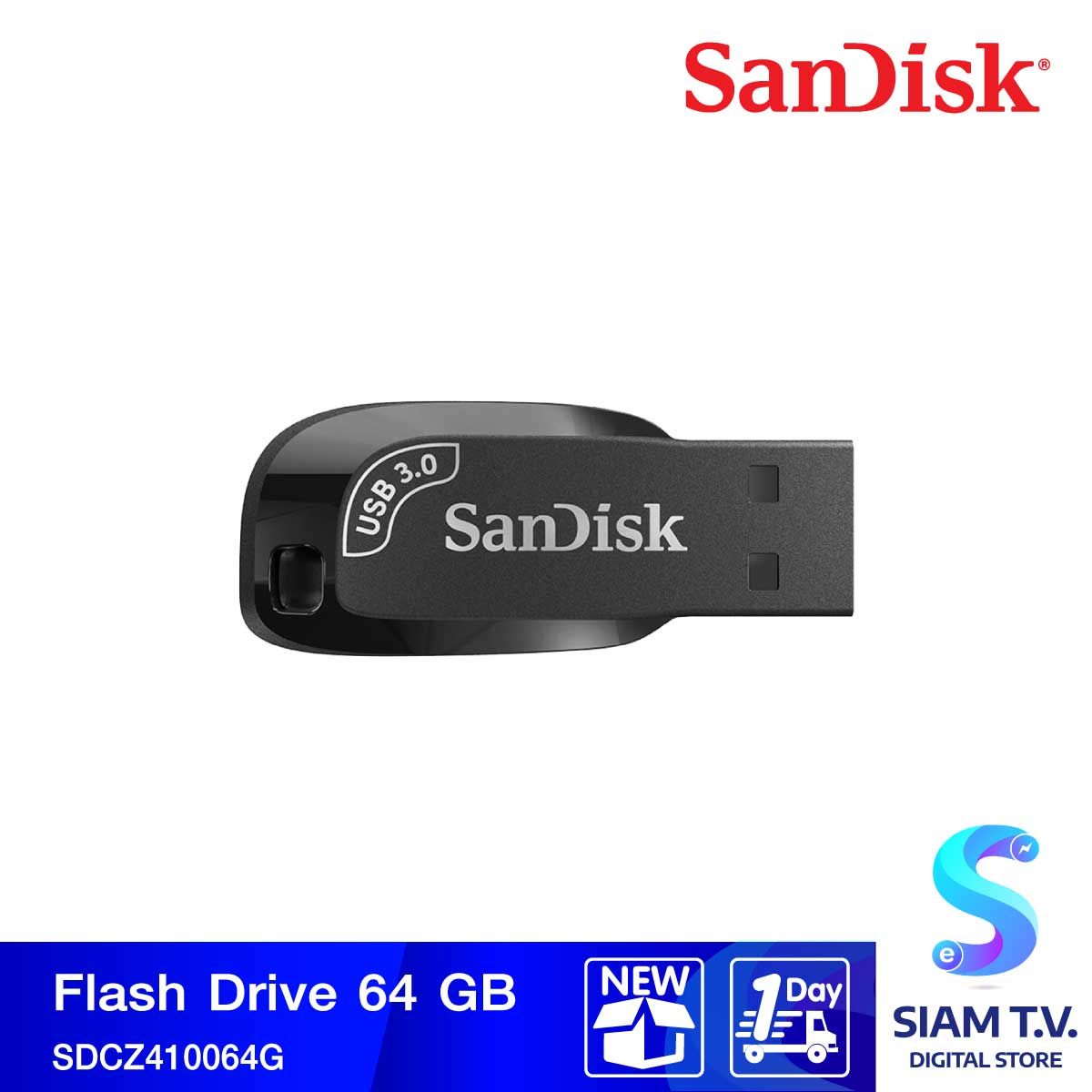 FLASH DRIVE 128 GB (แฟลชไดร์ฟ) SANDISK ULTRA SHIFT USB 3.2 GEN 1 (BLACK)