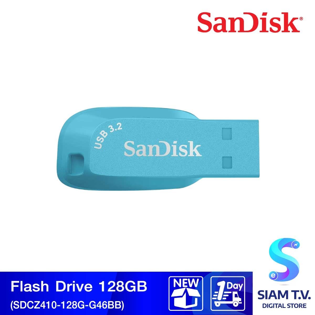 FLASH DRIVE 128 GB (แฟลชไดร์ฟ) SANDISK ULTRA SHIFT USB 3.2 GEN 1 (SDCZ410-128G-G46BB) (BLUE)