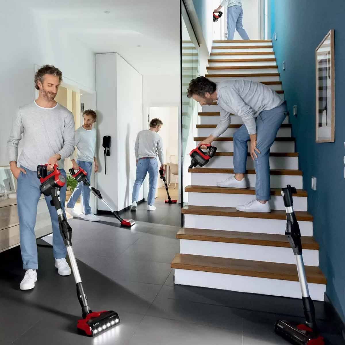 BOSCH เครื่องดูดฝุ่นไร้สาย Hanstick ProAnimal Unlimited 7 Flexibility รุ่น BBS711ANM สีแดง