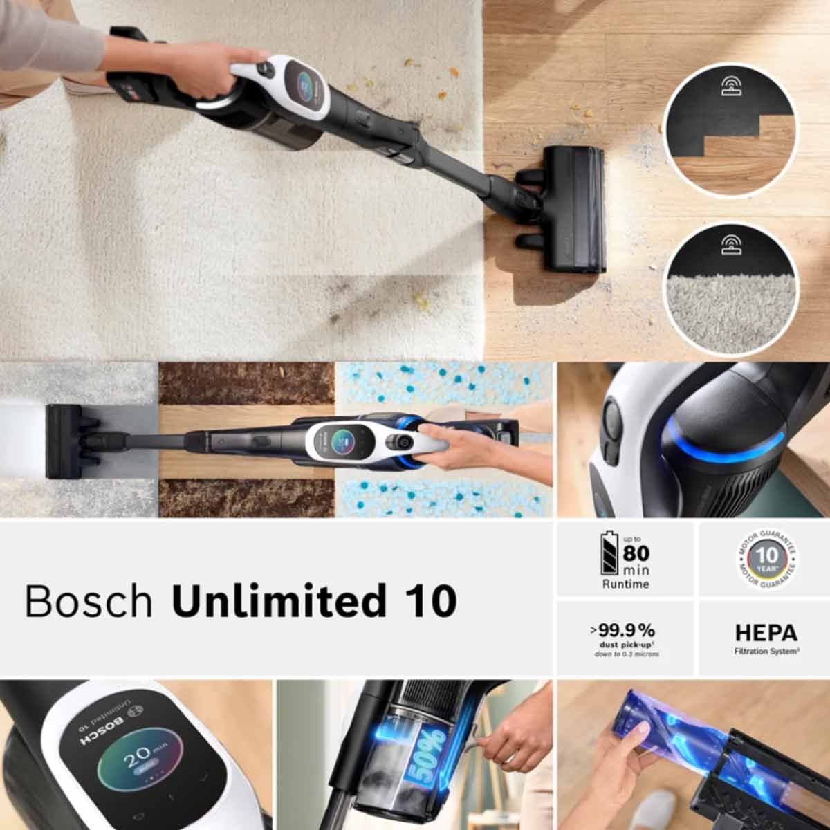 BOSCH  เครื่องดูดฝุ่นมือจับUnlimited10 รุ่น BCS1041WAC