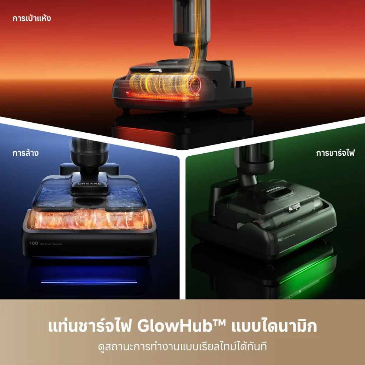 DREAME  เครื่องดูดฝุ่น-ถูพื้น DREAMEล้างน้ำร้อน100องศา แรงดูด23000Pa รุ่นH15ProFoamWash