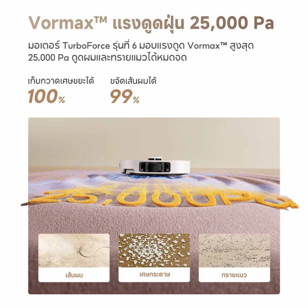 Dreame  เครื่องดูดฝุ่นหุ่นยนต์+ถูพื้น 25,000Pa รุ่น L10S ULTRA GEN3สีขาว