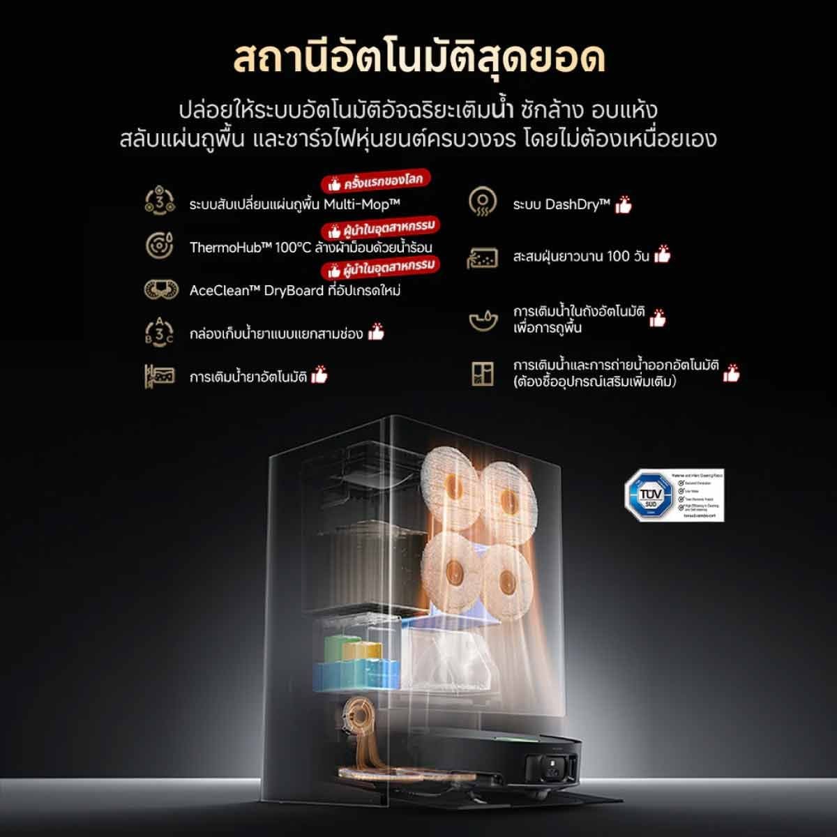 Dreame  เครื่องดูดฝุ่น-ถูพื้นสลับผ้าม็อบ 30,000PA รุ่น Matrix10 Ultra Black