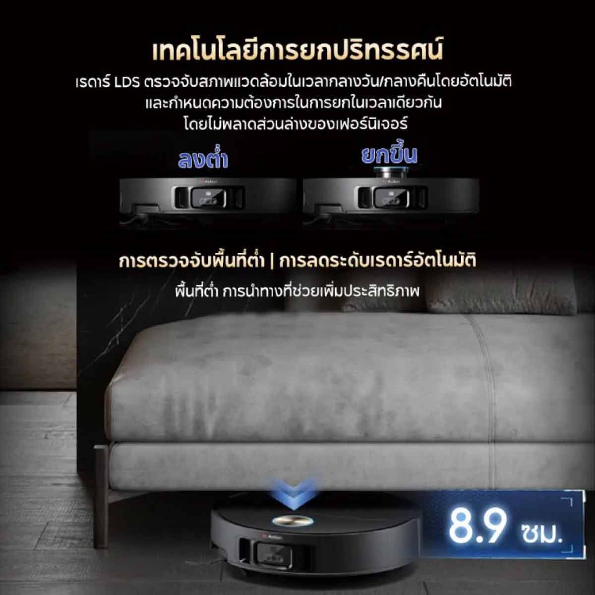 DREAME   เครื่องดูดฝุ่นหุ่นยนต์+ถูพื้น  แรงดูด20000Paรุ่นX50 Master