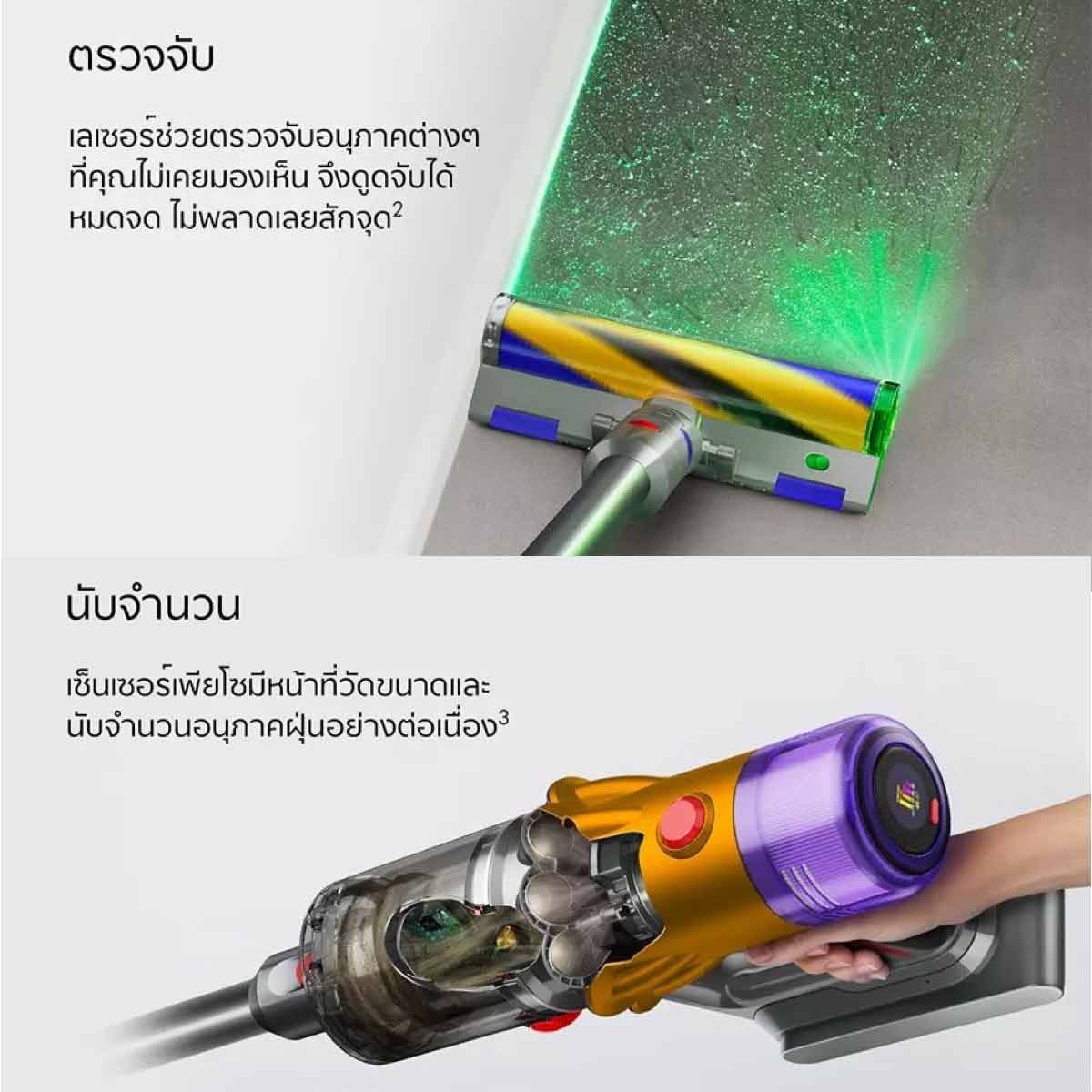 Dyson เครื่องดูดฝุ่นไร้สาย Dyson V12 Detect Slim Absolute สีเหลือง รุ่น V12DESMABYL