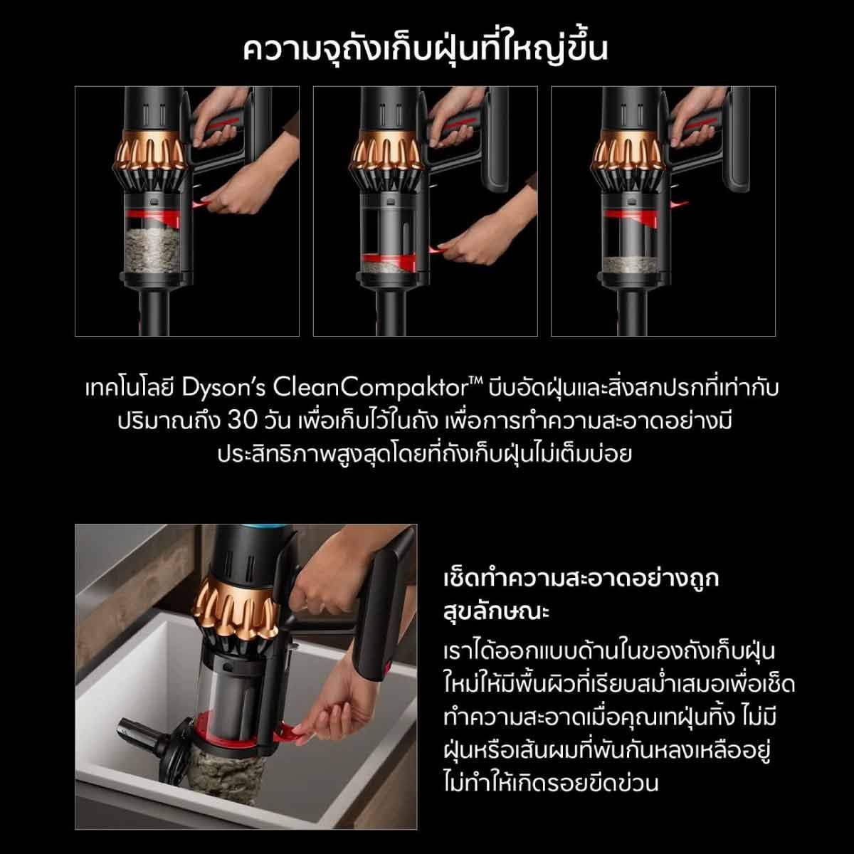 Dyson   เครื่องดูดฝุ่นไร้สาย  สีดำด้าน/คอปเปอร์  รุ่น V16 Piston Animal