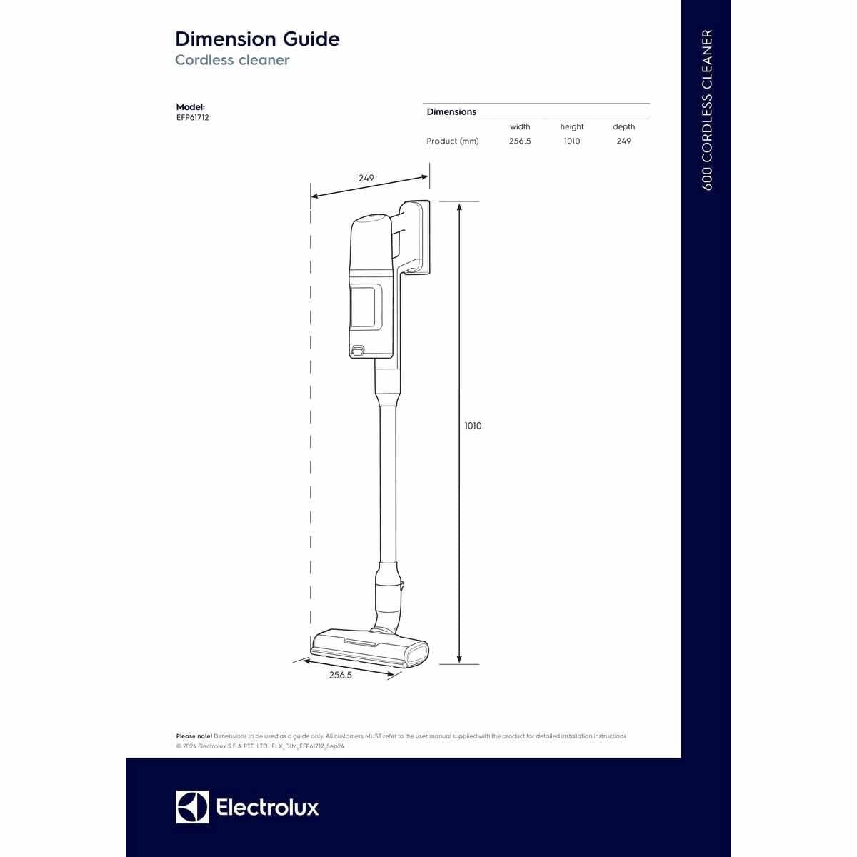 ELECTROLUX เครื่องดูดฝุ่นไร้สาย 21.6 V รุ่น EFP61712