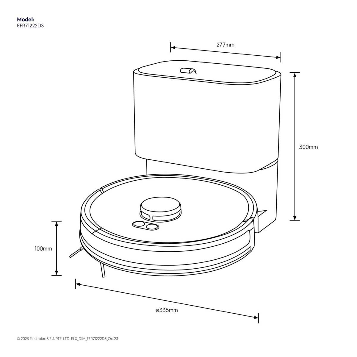 ELECTROLUXเครื่องดูดฝุ่นหุ่นยนต์+แท่น Wifi รุ่นEFR71222DS