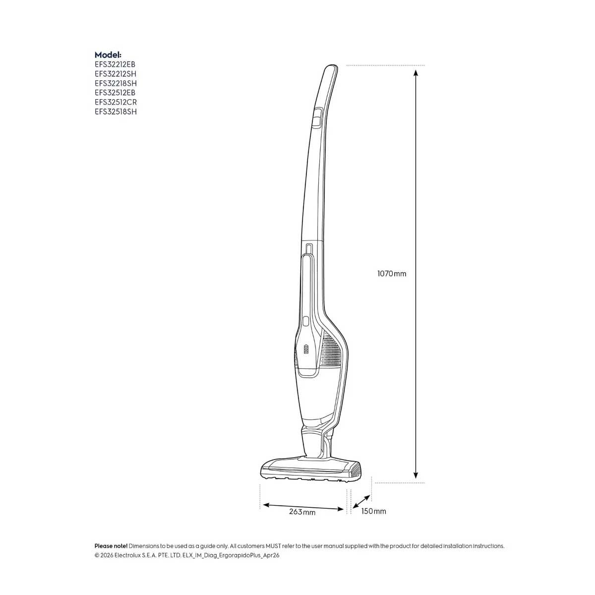 ELECTROLUX เครื่องดูดฝุ่นไร้สาย14.4V 2in1 สีดำ รุ่นEFS32212E B