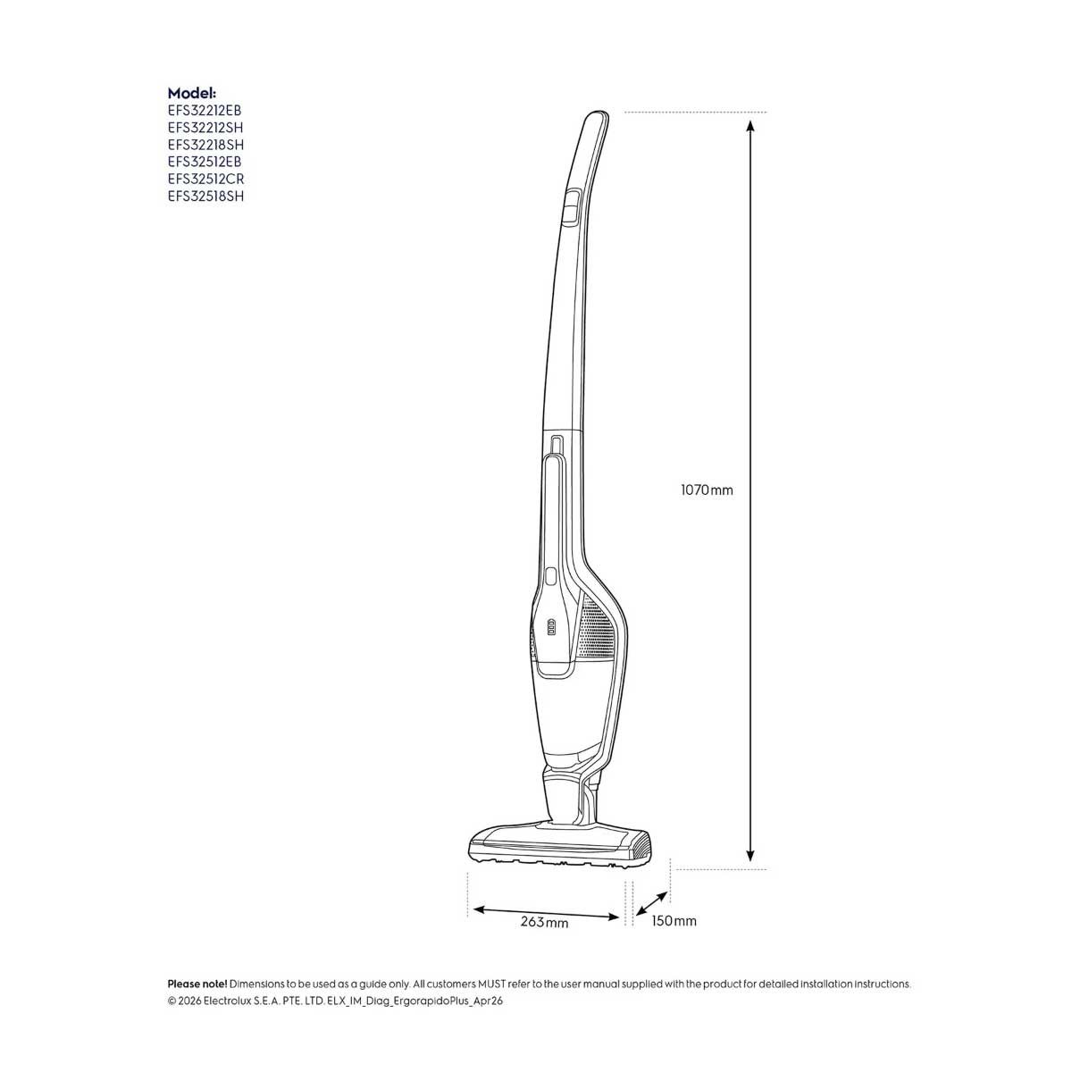 ELECTROLUX เครื่องดูดฝุ่นไร้สาย14.4V 2in1 สีขาว รุ่นEFS32218 SH