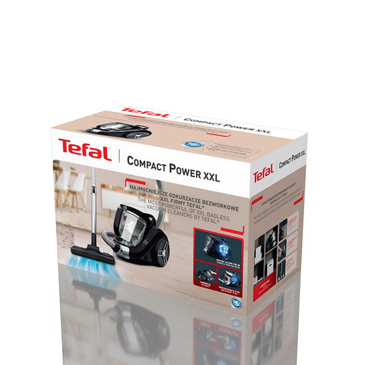 TEFAL เครื่องดูดฝุ่นกำลังดูด 2100W สีดำ รุ่น TW4B75EA