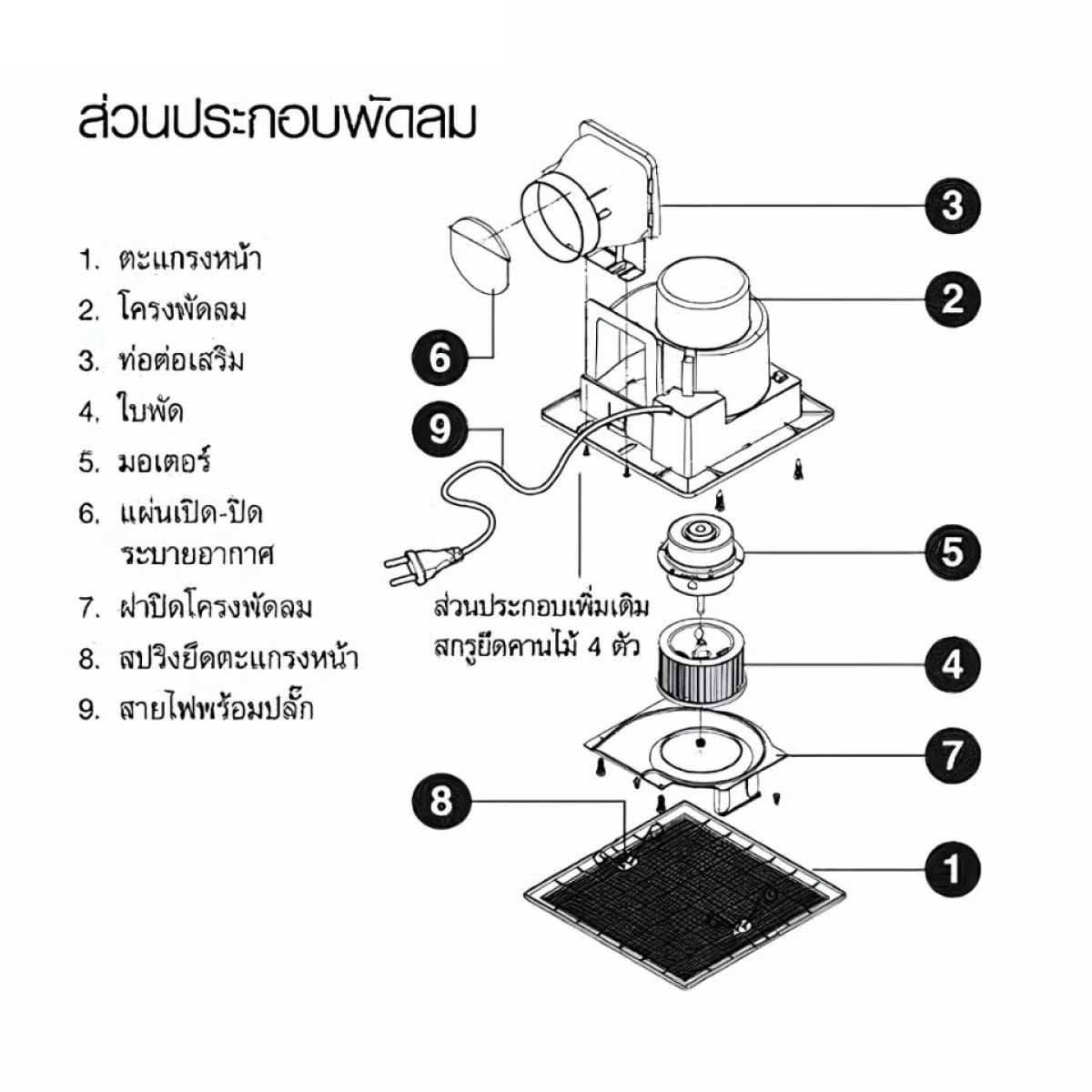 HATARI  พัดลมระบายอากาศแบบฝังเพดาน 6"(แบบต่อท่อ) รุ่น VC15M1(D)