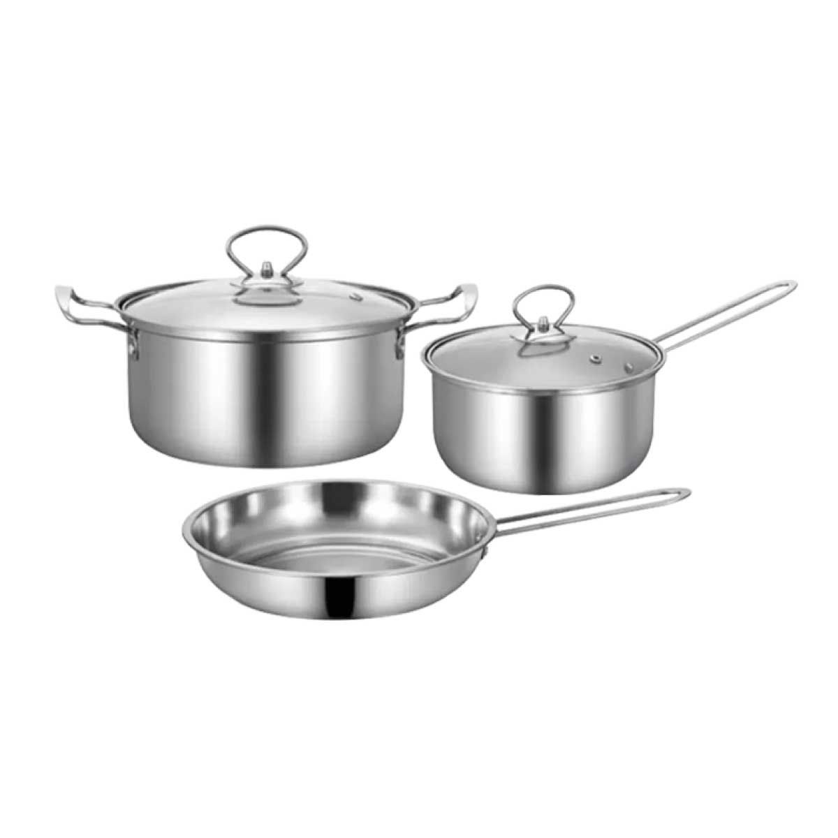 HAIER ชุดหม้อสแตนเลส 3 ชิ้น