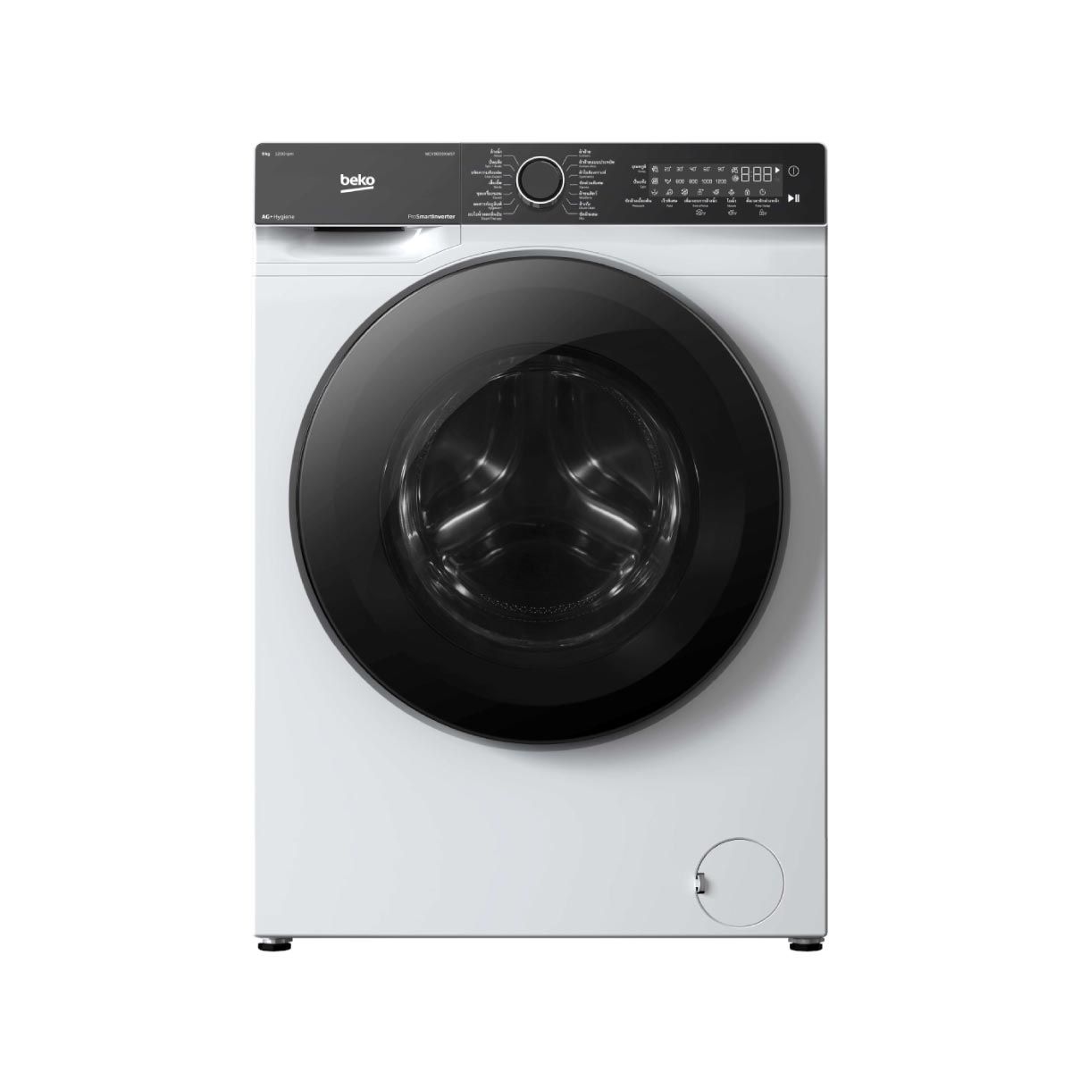 BEKO เครื่องซักผ้าฝาหน้า9Kg.Steam รุ่นWCV9659XWST