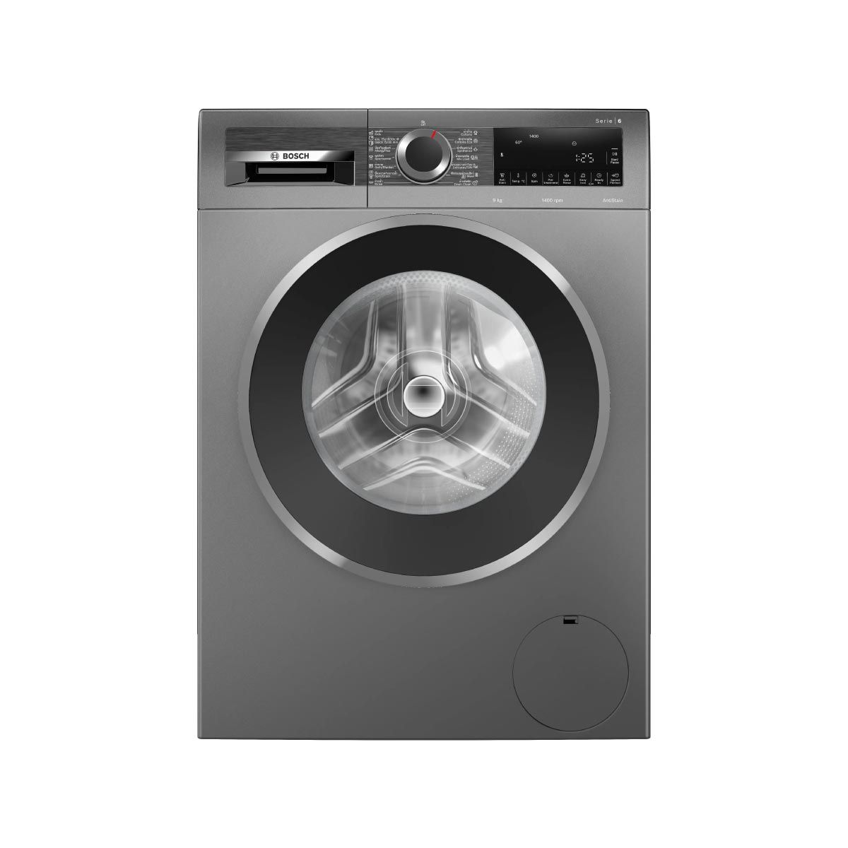 BOSCH เครื่องซักผ้าฝาหน้า 9Kg. Series6 สีเทา รุ่น WGG444E0TH