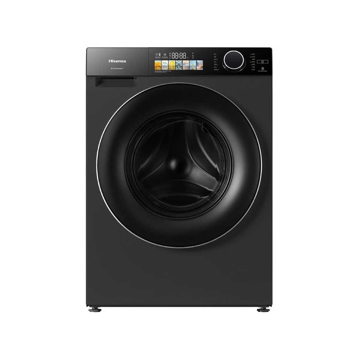 HISENSE เครื่องซักฝาหน้า 12Kg.สีดำ จอสี รุ่น WF120M5