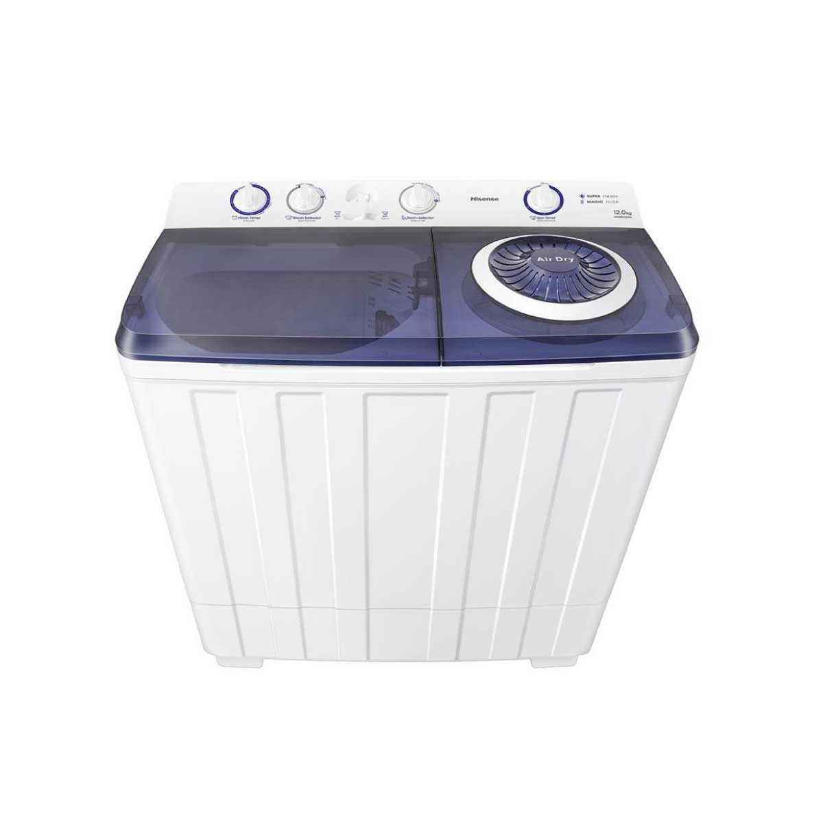 HISENSE เครื่องซักผ้า 2ถัง 12Kg. สีขาว รุ่น WSRB1201W