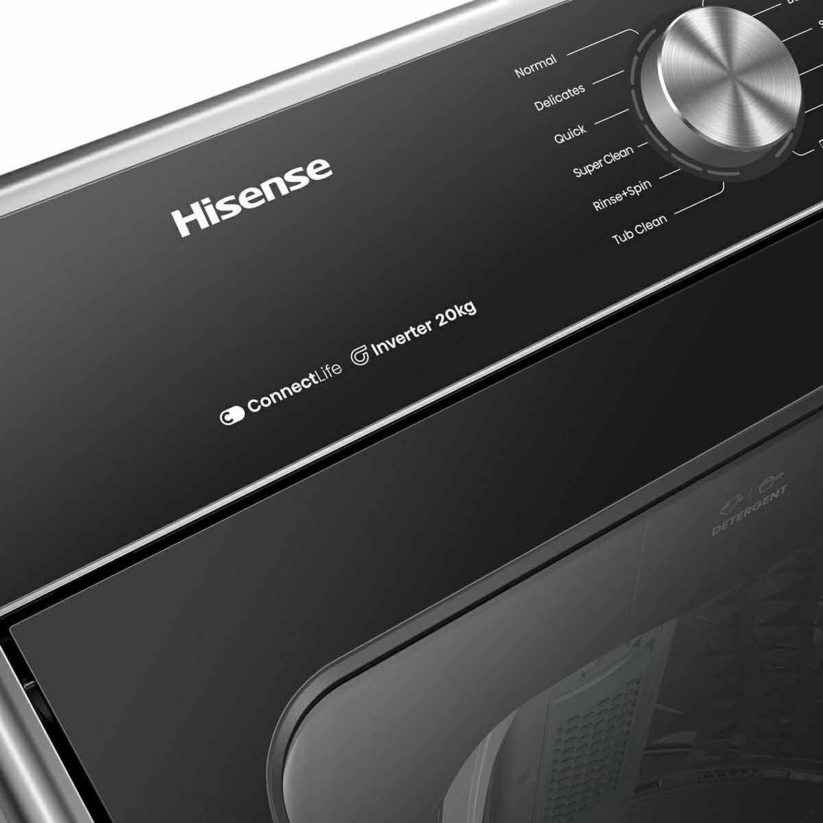 HISENSE  เครื่องซักผ้าฝาบน 20Kg. สีดำ รุ่น WT5T2015DT