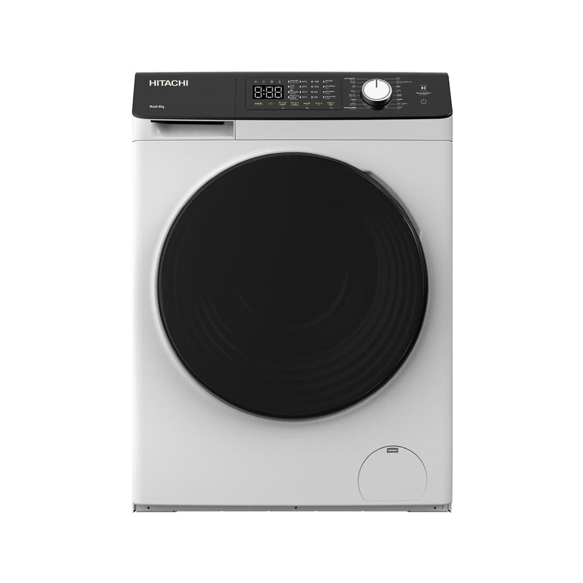 HITACHI เครื่องซักฝาหน้า 8Kg.INVERTER สีขาว รุ่น BD-802HVOW