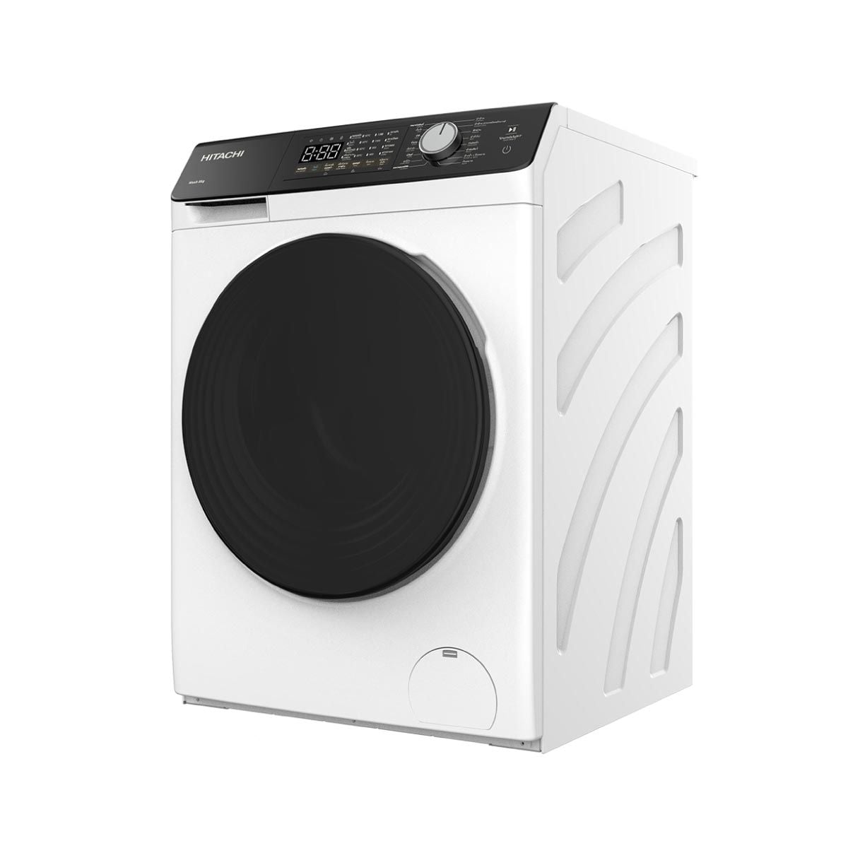 HITACHI เครื่องซักฝาหน้า 8Kg.INVERTER สีขาว รุ่น BD-802HVOW