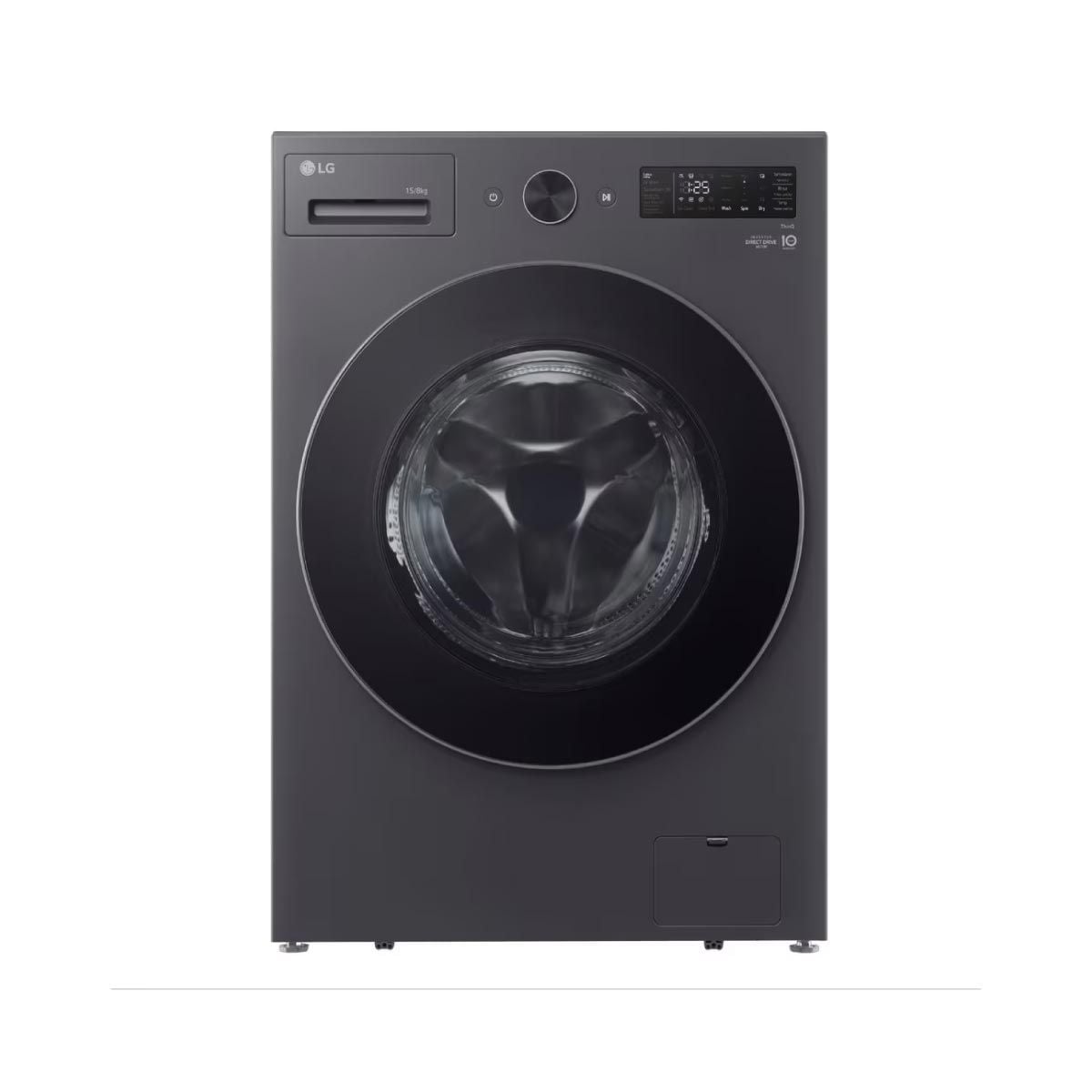 LG เครื่องซัก/อบผ้าฝาหน้า  15/8kg AI สีดำ รุ่น F2515RNEG