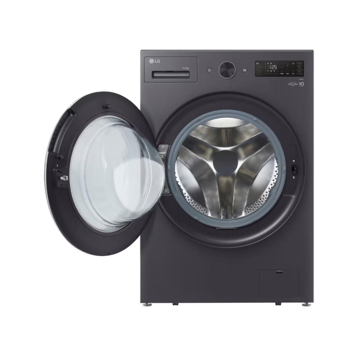 LG เครื่องซัก/อบผ้าฝาหน้า  15/8kg AI สีดำ รุ่น F2515RNEG