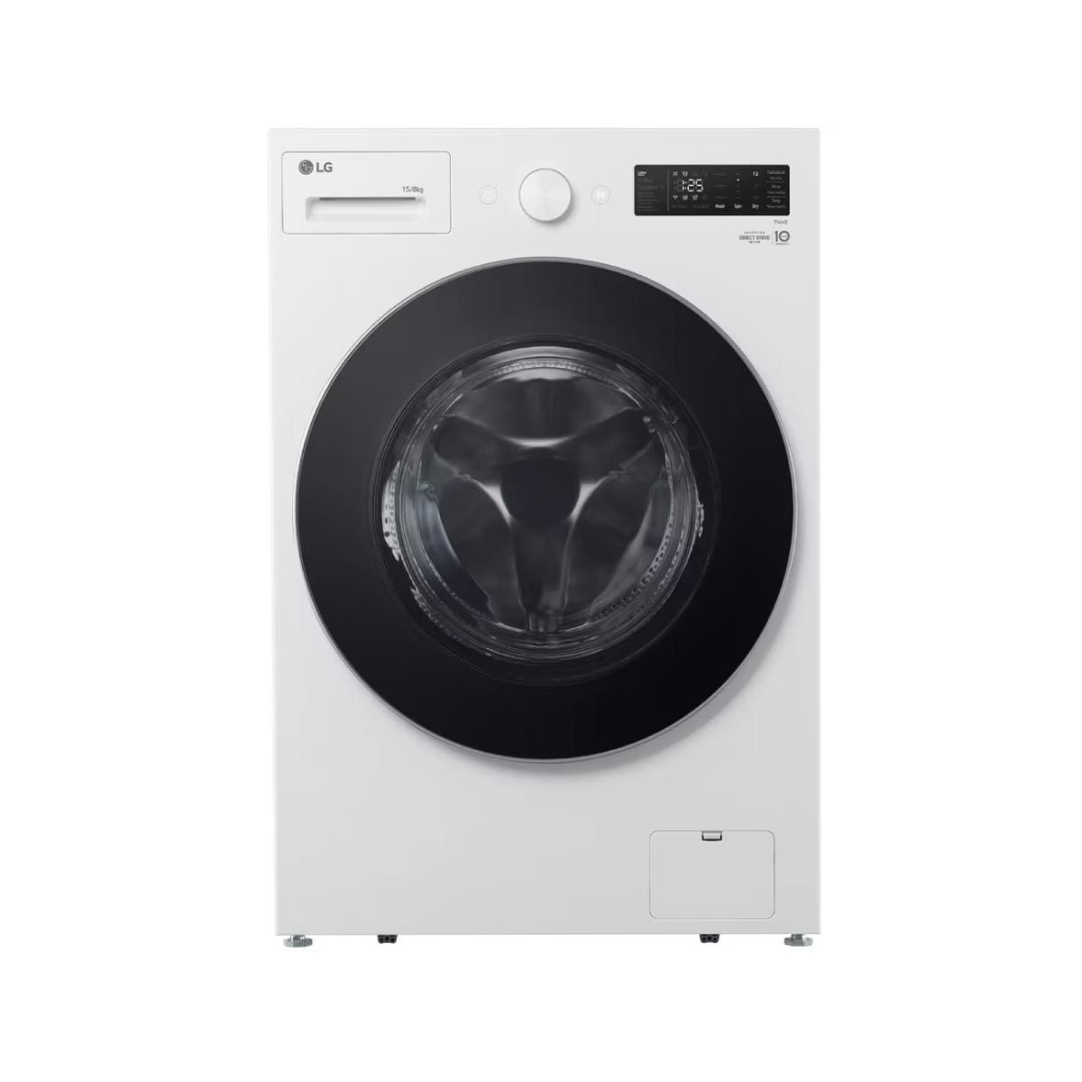 LG เครื่องซักผ้าฝาหน้า ซักผ้า/อบผ้า15/8kg AI สีขาว รุ่น F2515RNEW