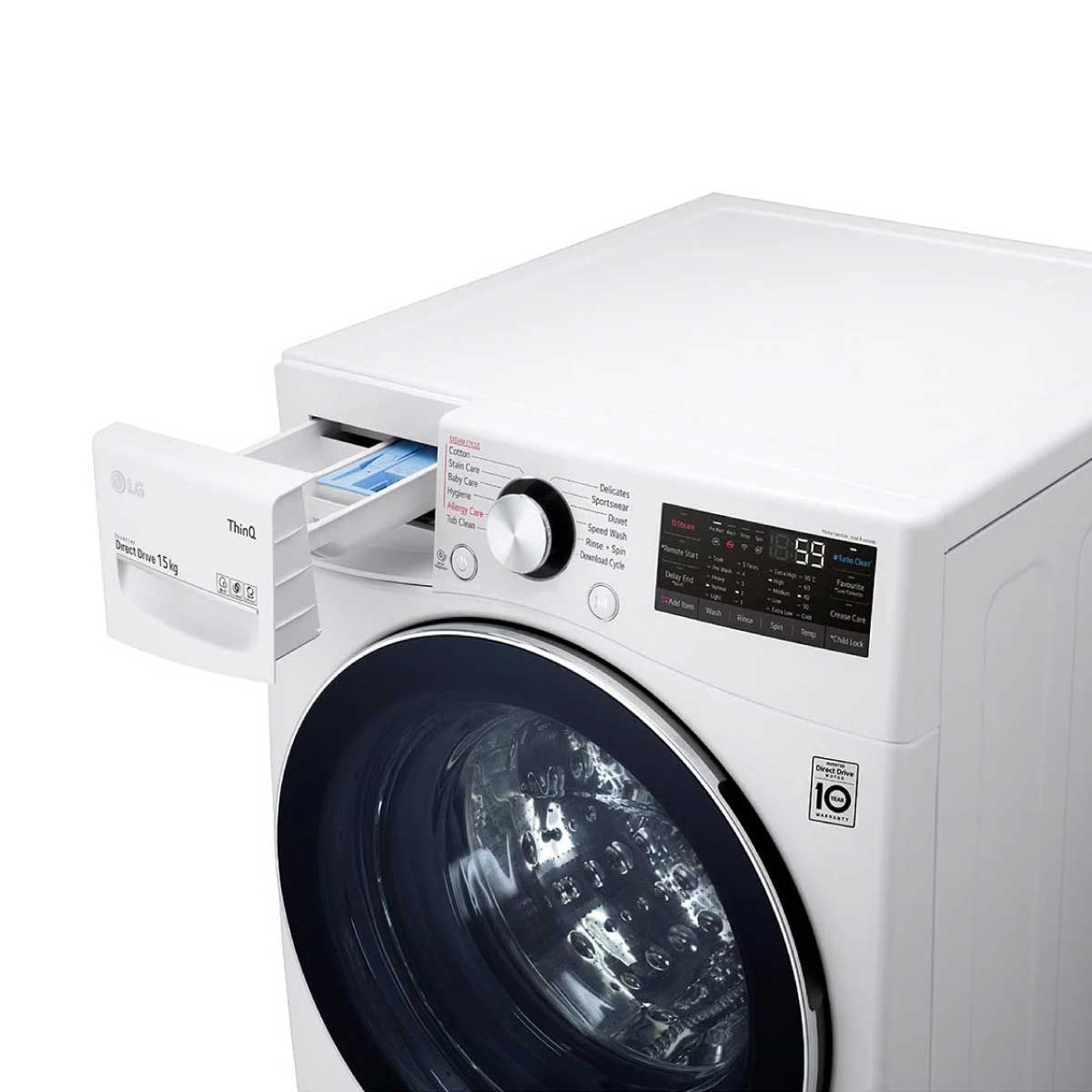 LG เครื่องซักผ้าฝาหน้า ระบบ AI DD  15 กก. พร้อม Smart WI-FI control สีขาว รุ่น F2515STPW