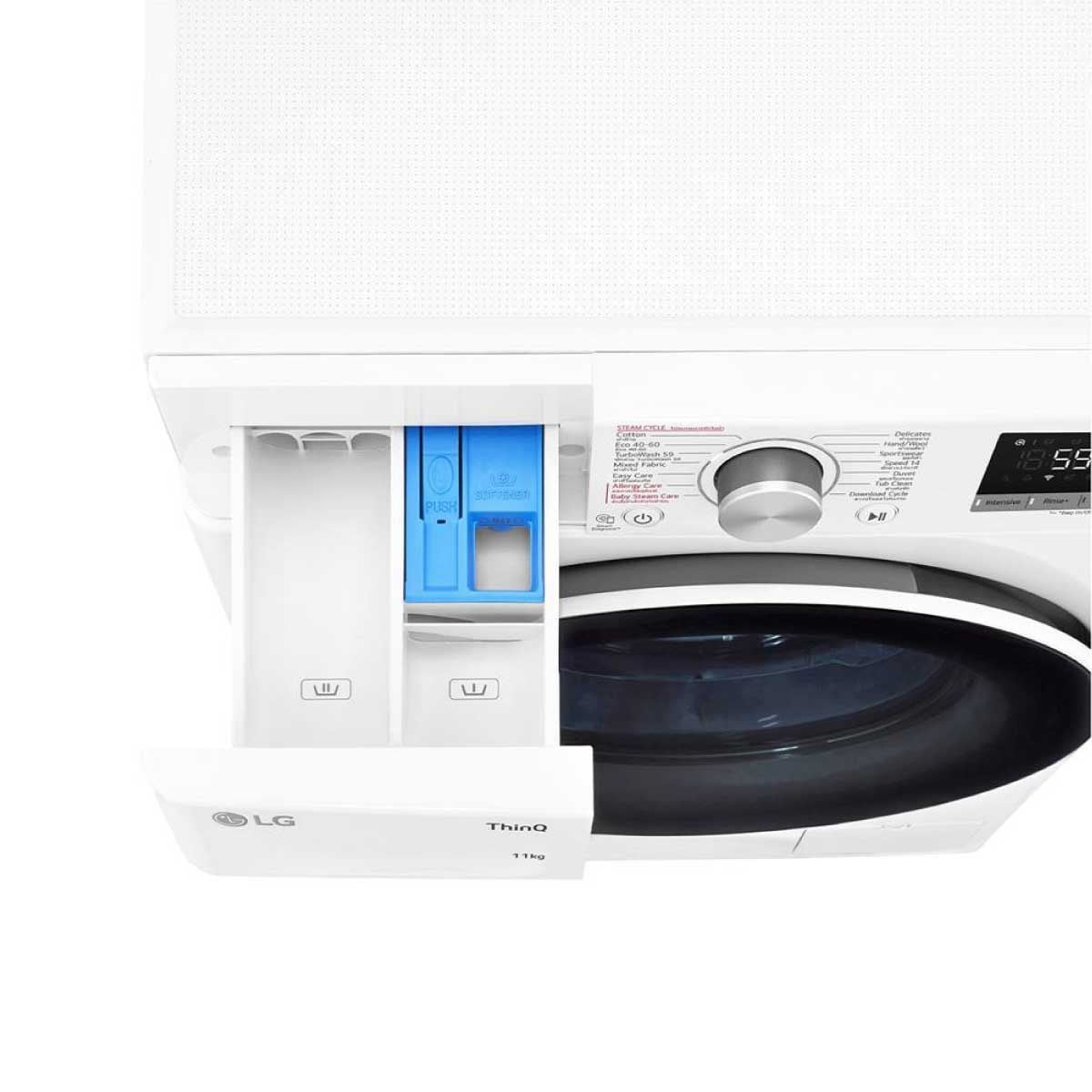 LG เครื่องซักผ้าฝาหน้า 11 กก. สีขาว ระบบ AI DD พร้อม Smart WI-FI control รุ่น FV1411S4W1