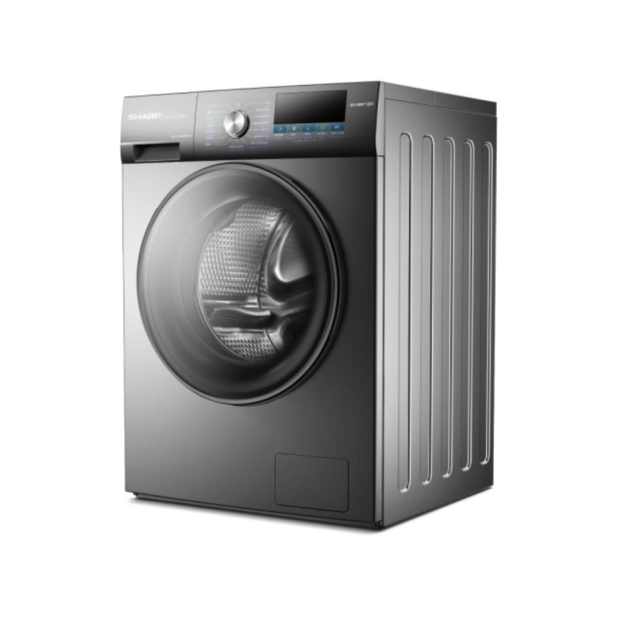 SHARP เครื่องซักฝาหน้า9Kg.INVERTER สีDark Gray รุ่นES-F90XKS-G