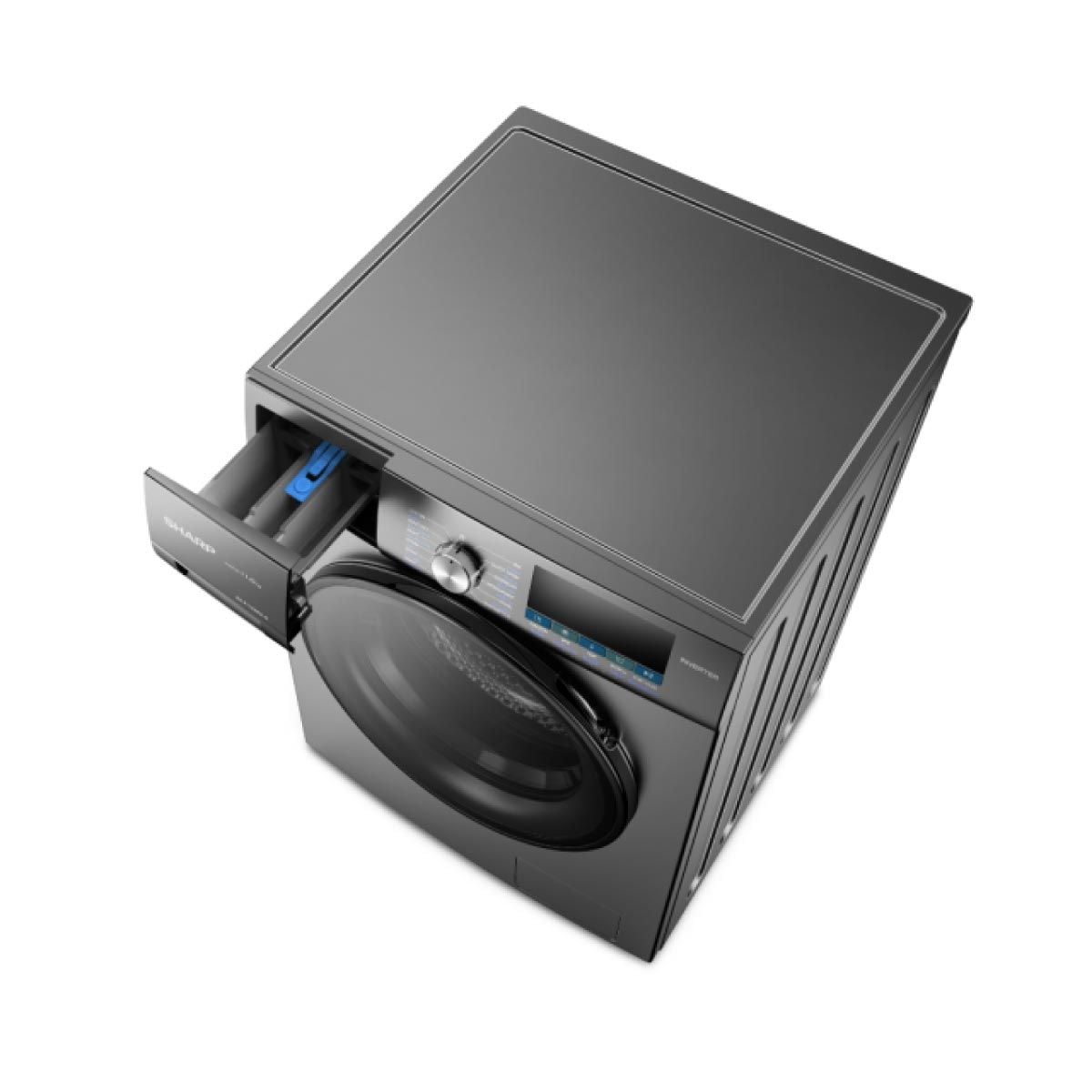 SHARP เครื่องซักฝาหน้า9Kg.INVERTER สีDark Gray รุ่นES-F90XKS-G