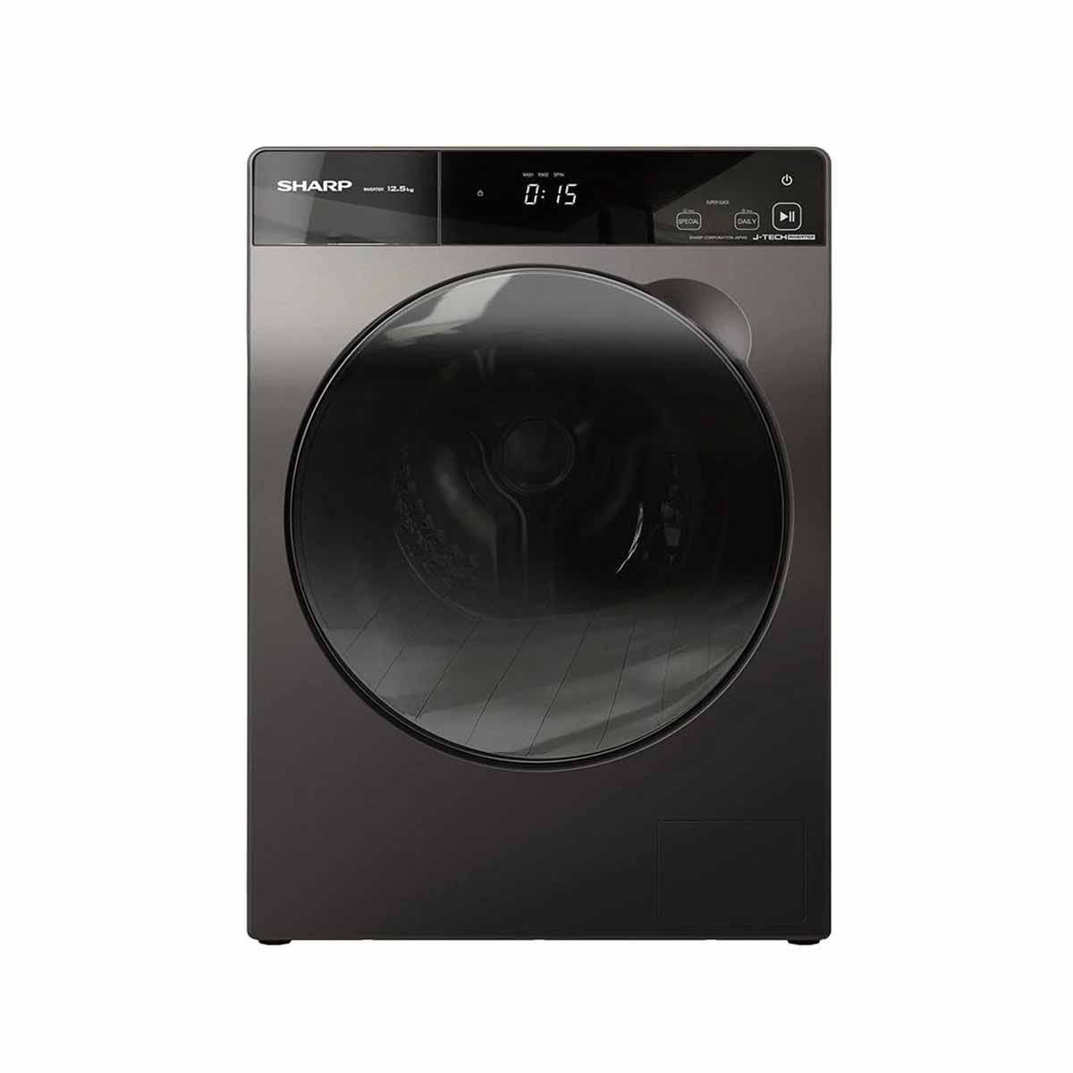 SHARP เครื่องซักผ้าฝาหน้า  Inverter Motor 12.5 kg สี Dark Silver รุ่น ES-FK1252PT