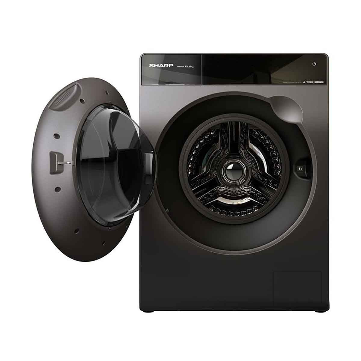 SHARP เครื่องซักผ้าฝาหน้า  Inverter Motor 12.5 kg สี Dark Silver รุ่น ES-FK1252PT