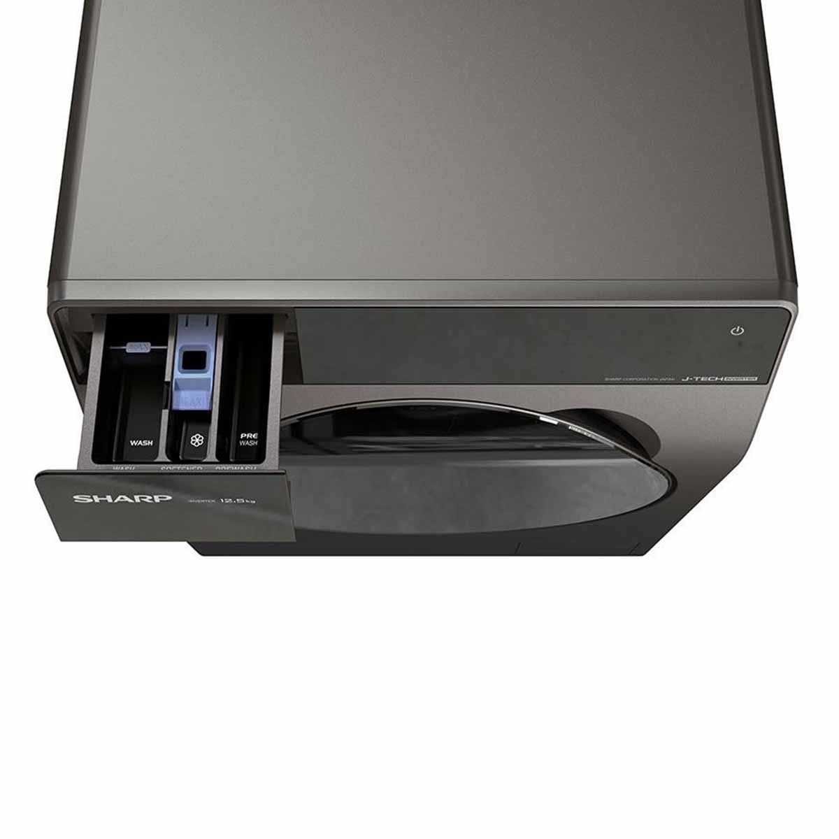 SHARP เครื่องซักผ้าฝาหน้า  Inverter Motor 12.5 kg สี Dark Silver รุ่น ES-FK1252PT