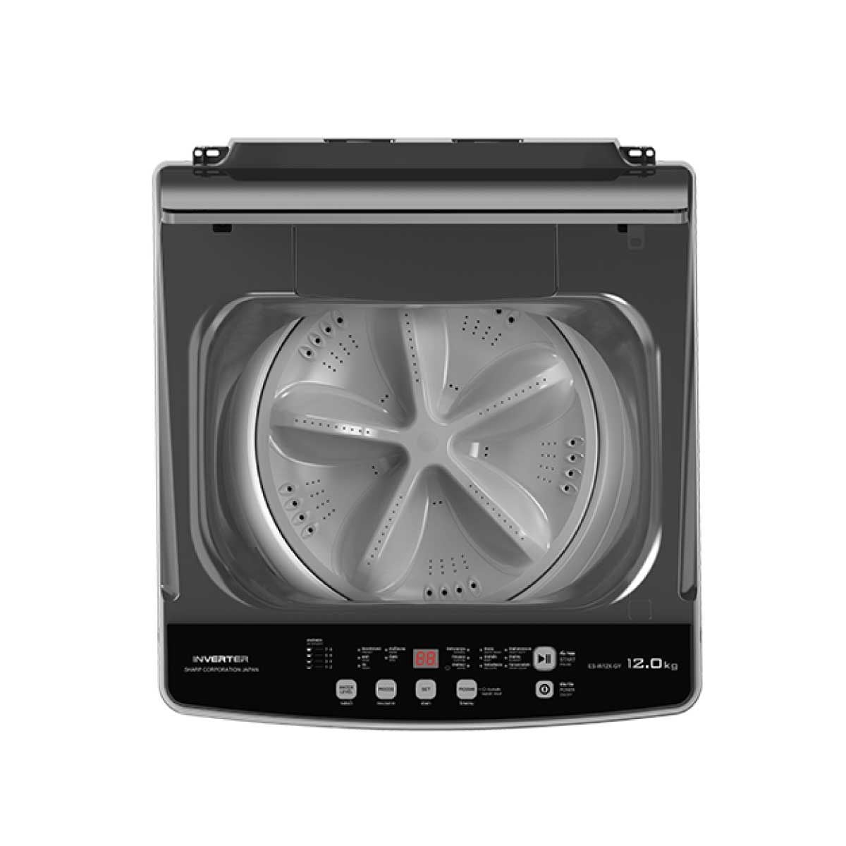 SHARP เครื่องซักผ้าฝาบน12KG. INV รุ่นES-W12X-GY