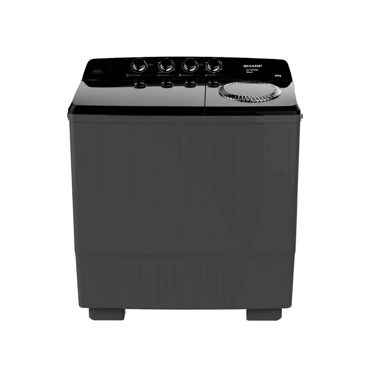 SHARP เครื่องซักผ้า2ถัง 20Kg. สีดำ รุ่นTW200BLBK
