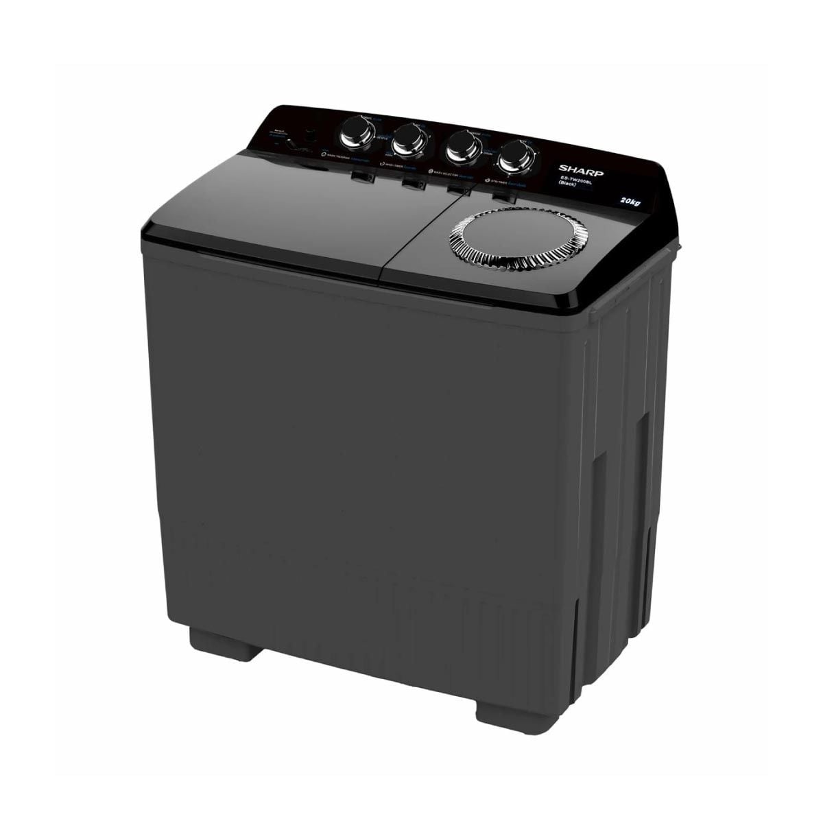 SHARP เครื่องซักผ้า2ถัง 20Kg. สีดำ รุ่นTW200BLBK