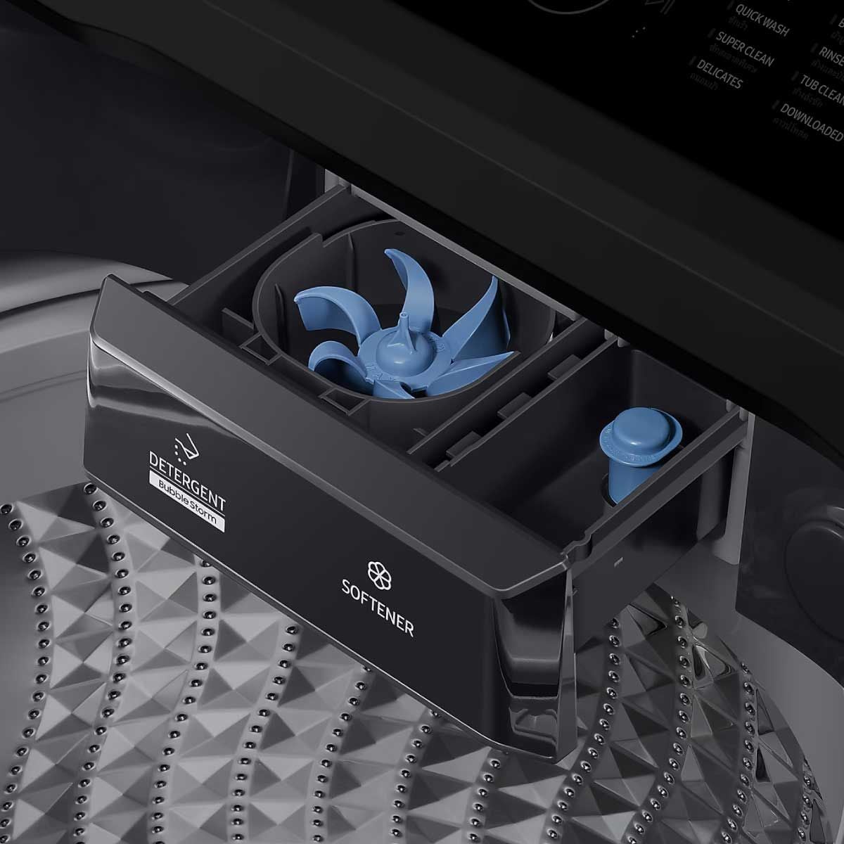 SAMSUNG เครื่องซักฝาบน 15 Kg. สีดำ รุ่น WA70F15E4CST