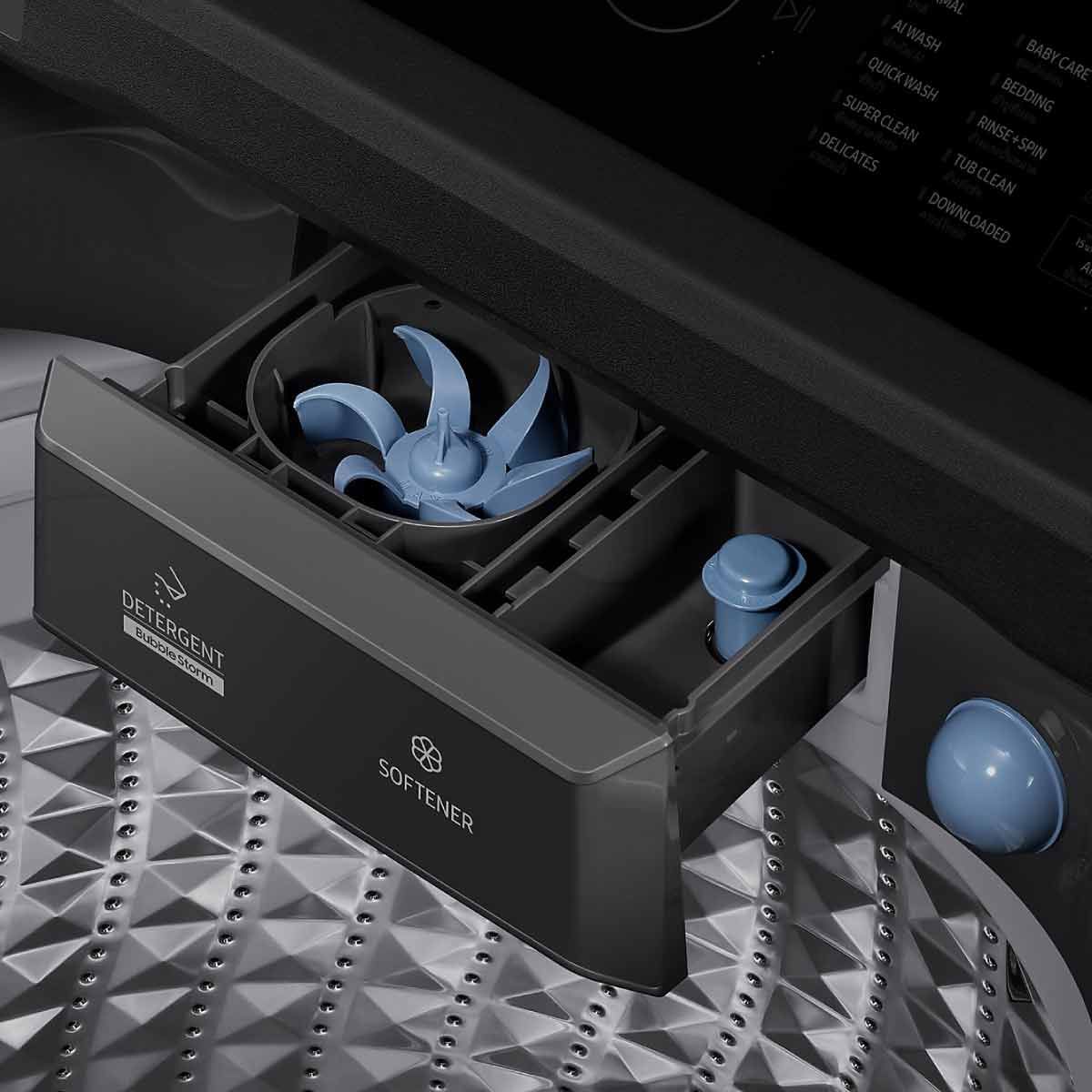 SAMSUNG เครื่องซักฝาบน 17 Kg.AI สีดำ รุ่นWA80F17S8CST