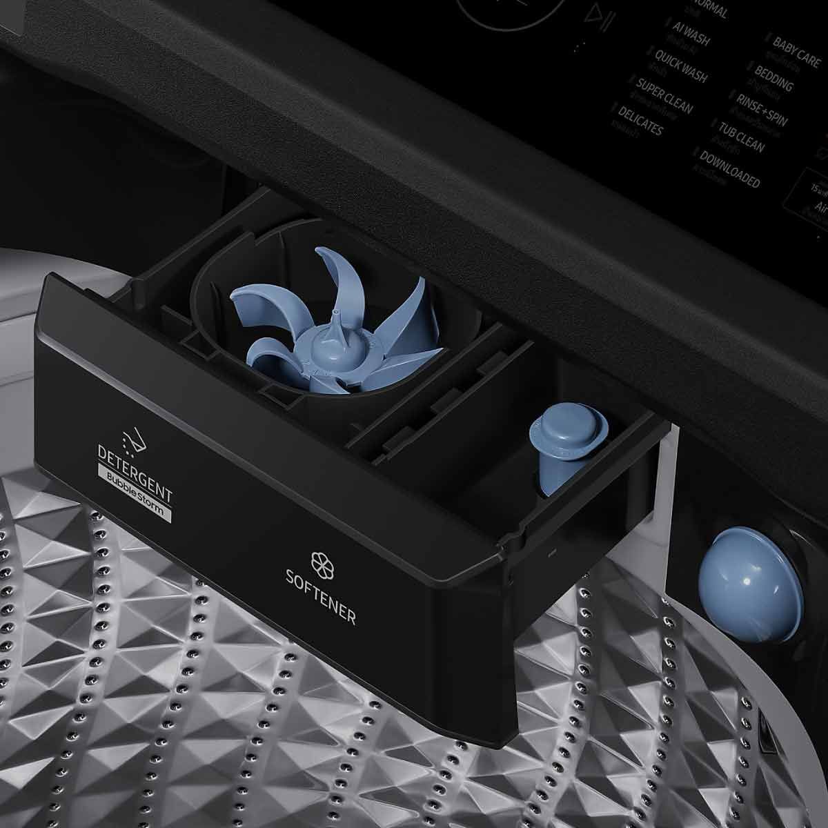 SAMSUNG เครื่องซักผ้าฝาบน 19Kg. Bespoke AI  สีดำ รุ่น WA80F19S8BST