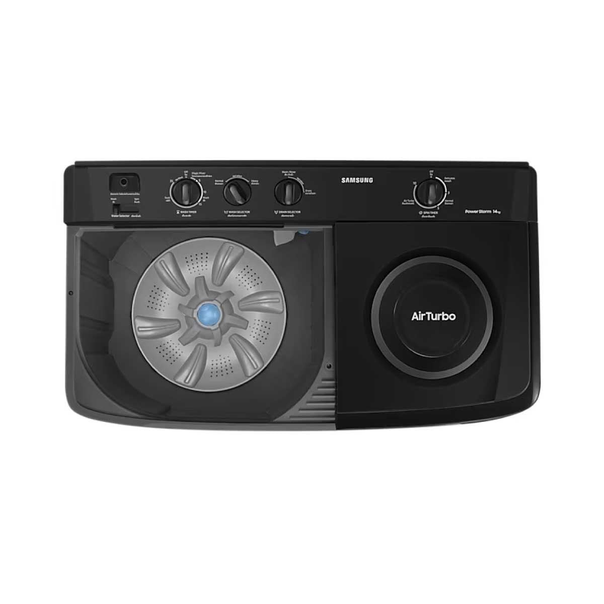 SAMSUNG เครื่องซักผ้า 2 ถัง ขนาด 14 กก. สีดำ รุ่น WT14B5040BA/ST