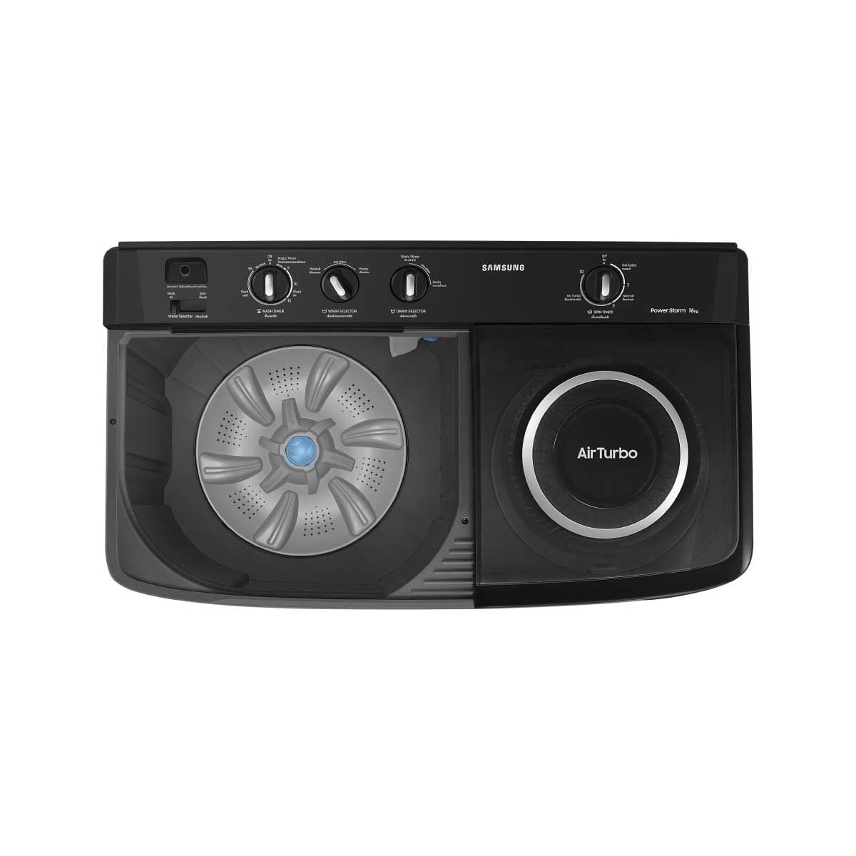 SAMSUNG  เครื่องซักผ้า 2 ถัง ขนาด 16 กก. สีดำ รุ่น WT16B5240BA/ST