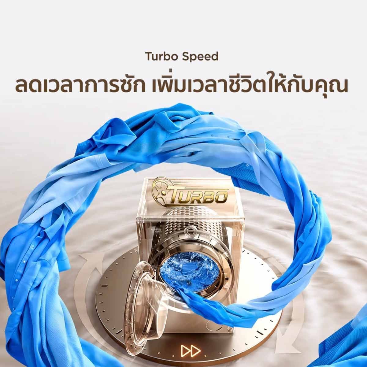 TCL เครื่องซักฝาหน้า12kg.Wifi 540mm สีเทา รุ่นWT12GPFLG