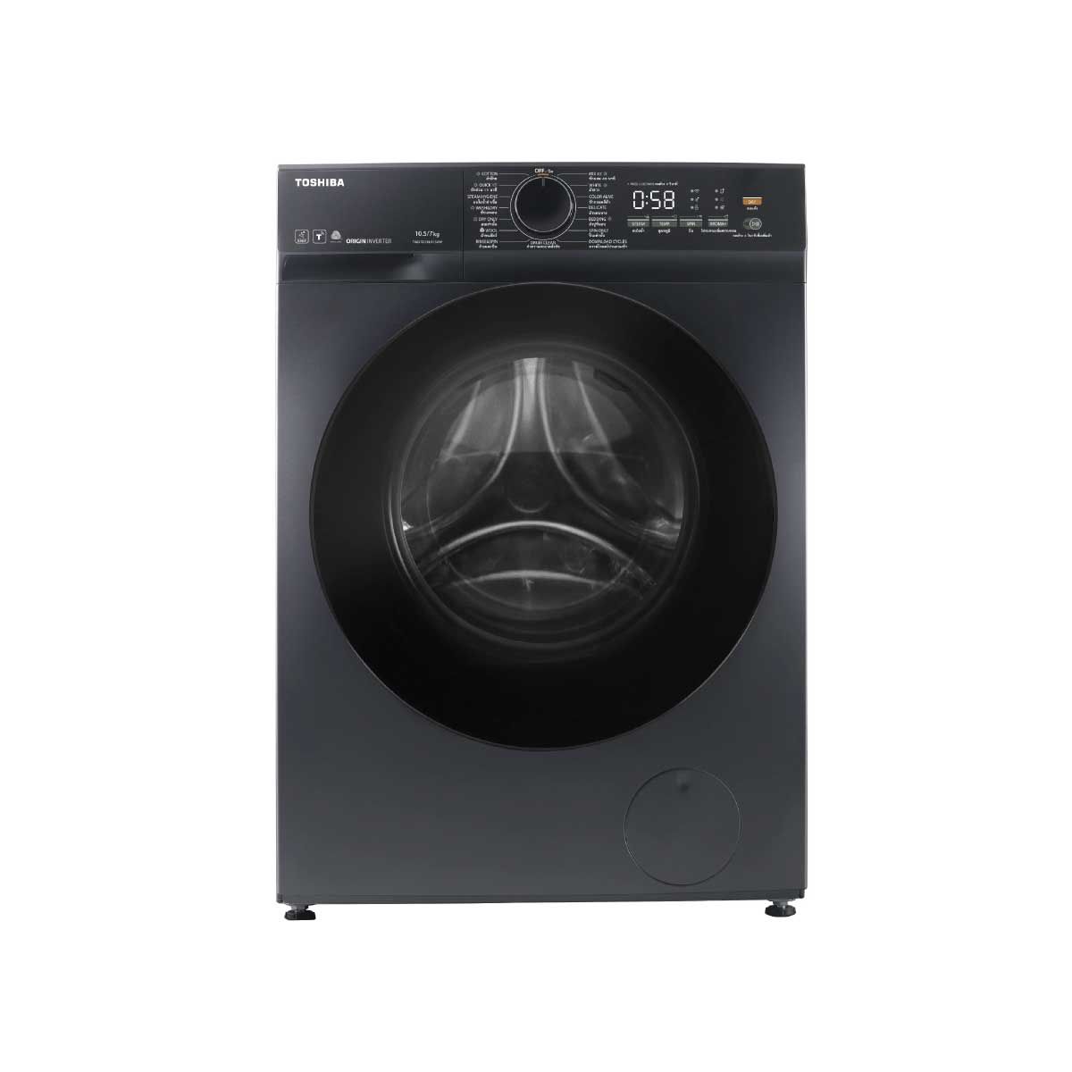 TOSHIBA เครื่องซักผ้า/อบผ้า 10.5/7Kg.WiFi รุ่น TWD-T21BU115UWT(MG)