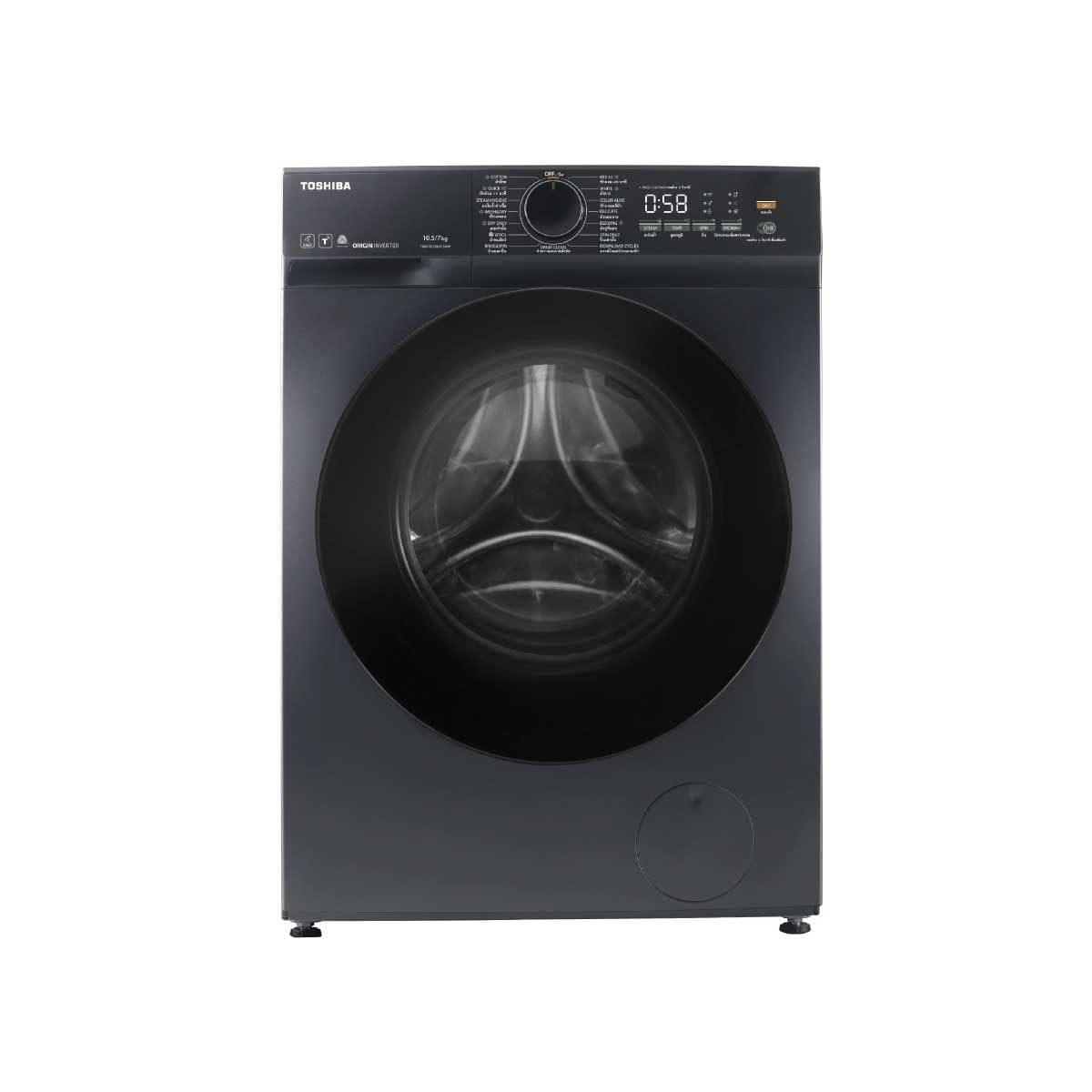 TOSHIBA เครื่องซักผ้า/อบผ้า 10.5/7Kg.WiFi รุ่น TWD-T21BU115UWT(MG)