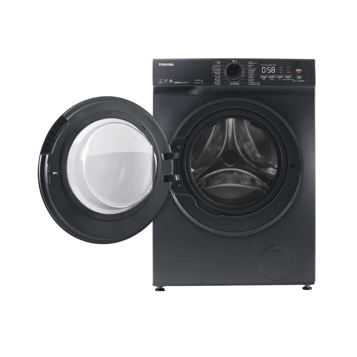 TOSHIBA เครื่องซักผ้า/อบผ้า 10.5/7Kg.WiFi รุ่น TWD-T21BU115UWT(MG)