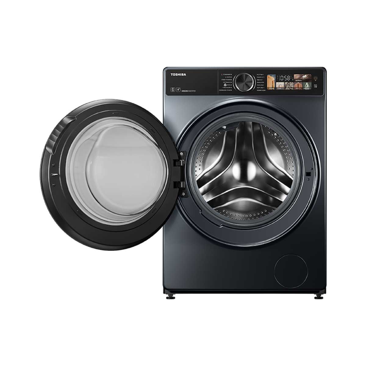 TOSHIBA เครื่องซัก/อบผ้า 13/8Kg.Wifi จอสี รุ่นTWD-T25BZP140MWT(MG)