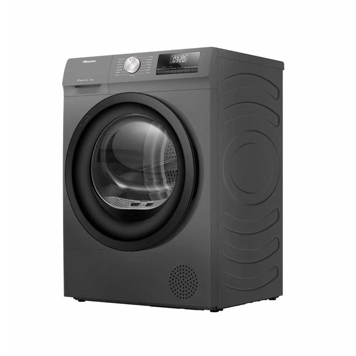 HISENSE เครื่องอบผ้า 8kg. Heat Pump สีเทาดำ รุ่น DH80N1